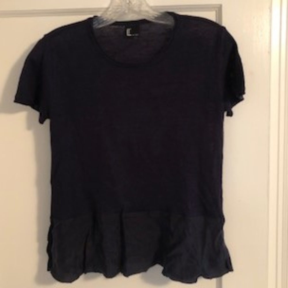 Love Token Navy Blue Casual Blouse